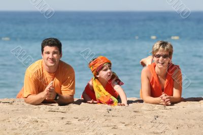 Family on the beach
