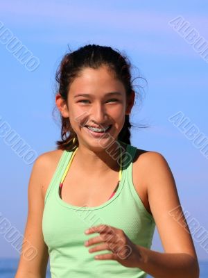 Happy girl with braces