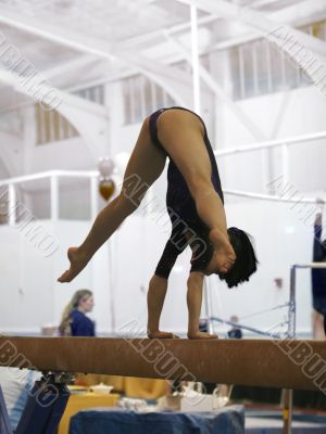 Gymnast on beam
