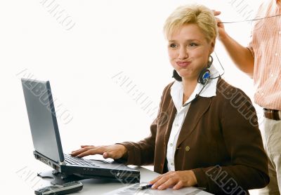 businesswoman with headset