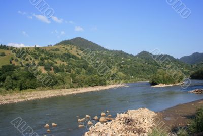 mountains landscape with river