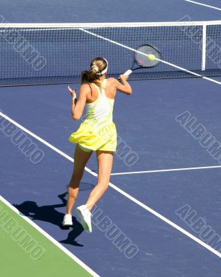 Woman playing tennis