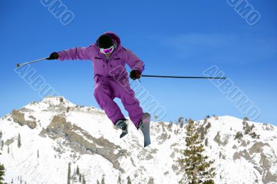 Skier jumping