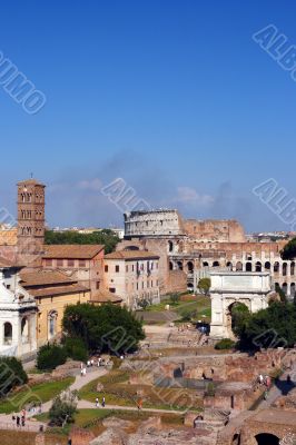 Roman Forum and the Colosseum