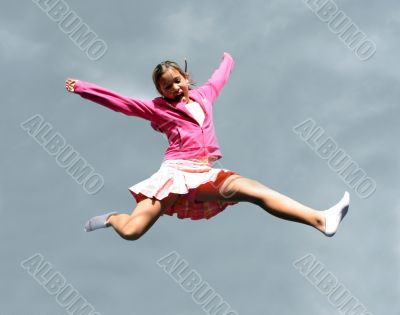 Jumping happy girl