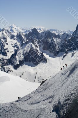 Skier on Mont Blanc