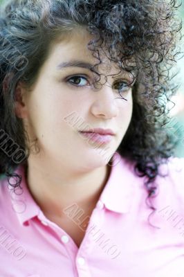 Girl with curly hair