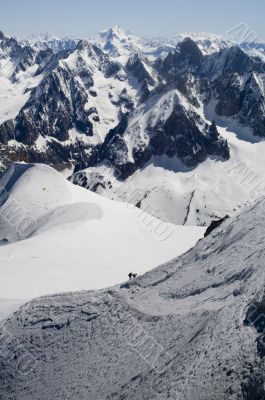 Skier on Mont Blanc