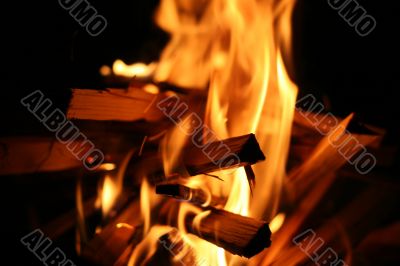bright flame of a fire
