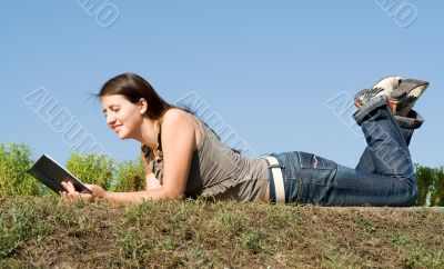 girl reads book