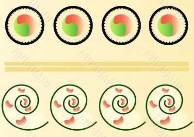 Sushi Pattern with Chopsticks