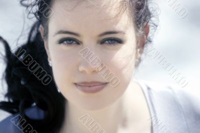 Beautiful girl with blue eyes