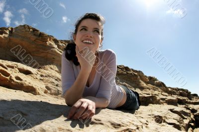 Girl on the rocks