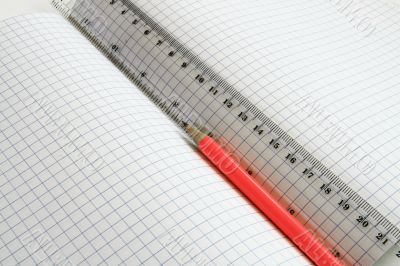 Rulers and color pencil