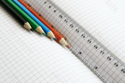 Rulers and color pencil
