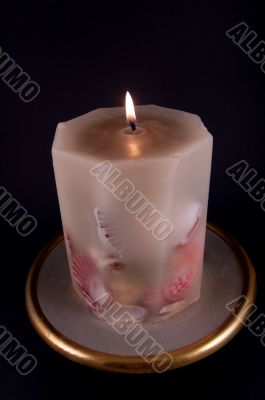 Candle Against Black Background
