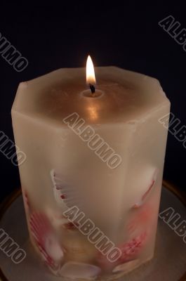 Candle Against Black Background