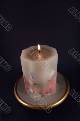 Candle Against Black Background