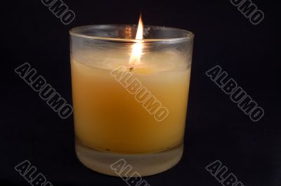 Candle Against Black Background