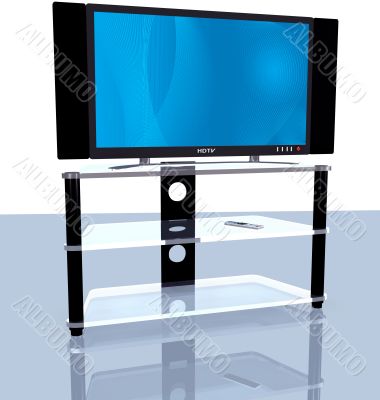 HDTV Blue Abstract Big Screen 3D