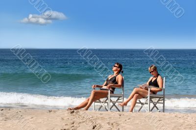 Two girls on the beach