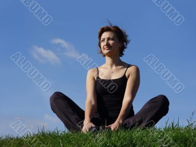Beautiful woman in grass