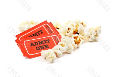 Popcorn and two tickets