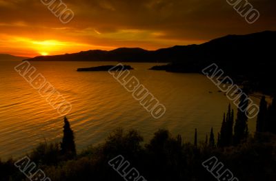 Golden sunset in Kardamili