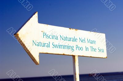 Sign on the beach