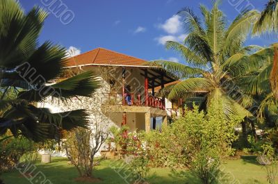 Bungalow in tropical garden