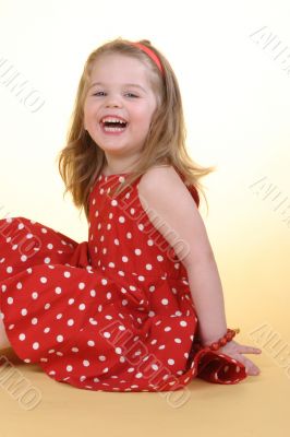 Girl in red dress