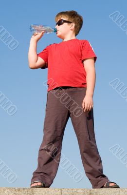 boy drinks water