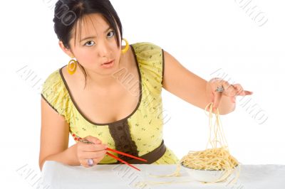 Noodles and chopsticks