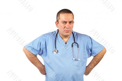 Angered male doctor