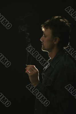 man with cigarette