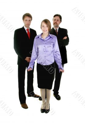 pretty young  secretary and her team