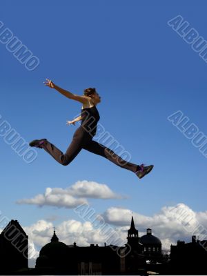 Flying woman
