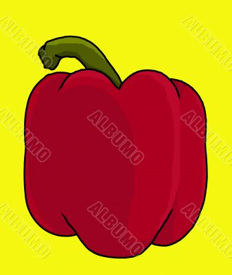 red bell pepper illustration