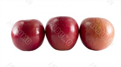 three fresh fuji apples