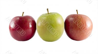 three fresh apples