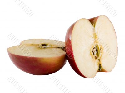 fresh fuji apple cut in half