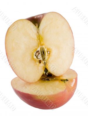 fresh fuji apple cut in half