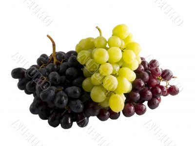 fresh red, black and white grapes