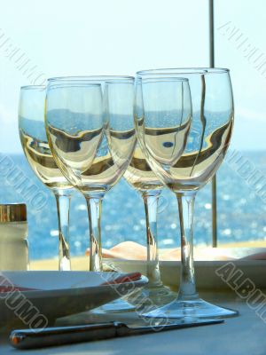 table layout with glasses