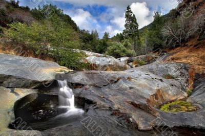 Small mountain waterfall
