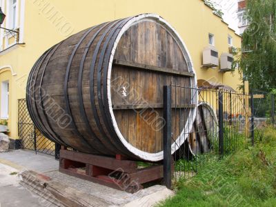 Old wooden barrel
