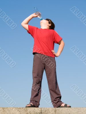 boy drinks water