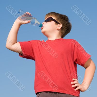 boy drinks water
