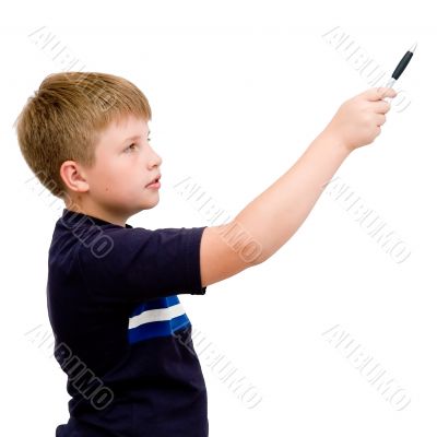schoolboy with a pen