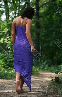 The girl in a forest